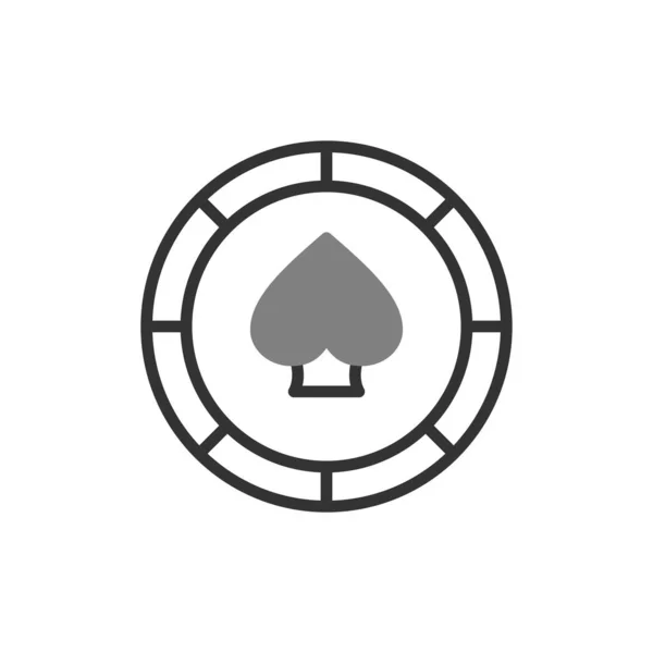 Ilustración Vectorial Del Icono Casino Chip — Vector de stock