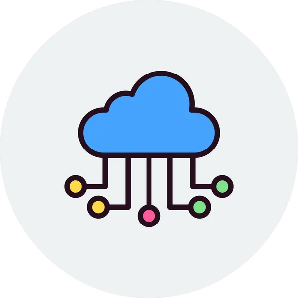 Cloud Web Icon Simple Illustration — 图库矢量图片