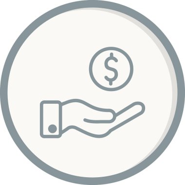 El ve dolar. Web simgesi basit illüstrasyon