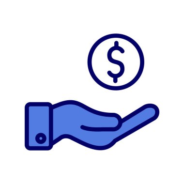 El ve dolar. Web simgesi basit illüstrasyon