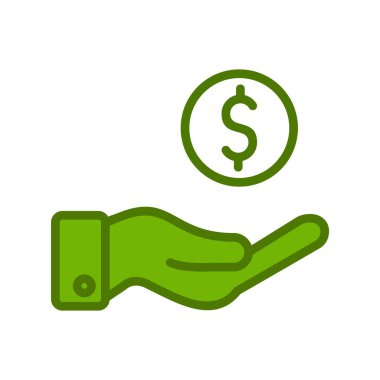 El ve dolar. Web simgesi basit illüstrasyon