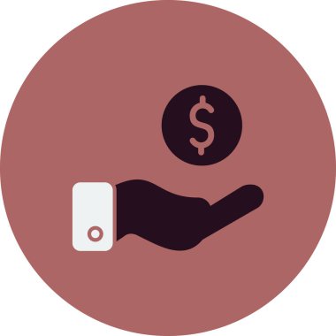 El ve dolar. Web simgesi basit illüstrasyon