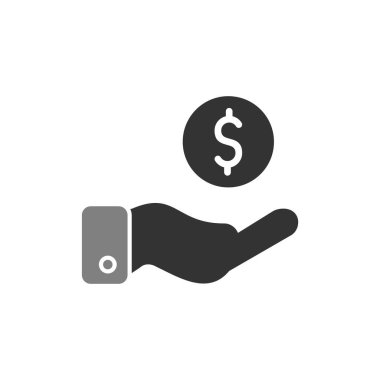 El ve dolar. Web simgesi basit illüstrasyon