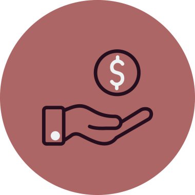 El ve dolar. Web simgesi basit illüstrasyon