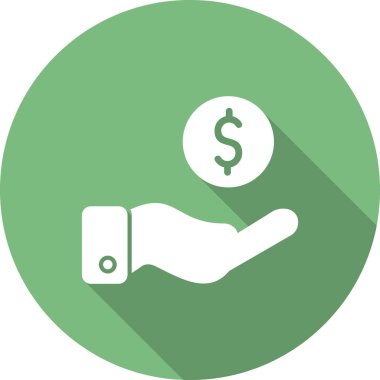 El ve dolar. Web simgesi basit illüstrasyon