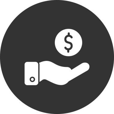 El ve dolar. Web simgesi basit illüstrasyon