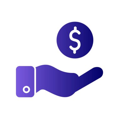 El ve dolar. Web simgesi basit illüstrasyon