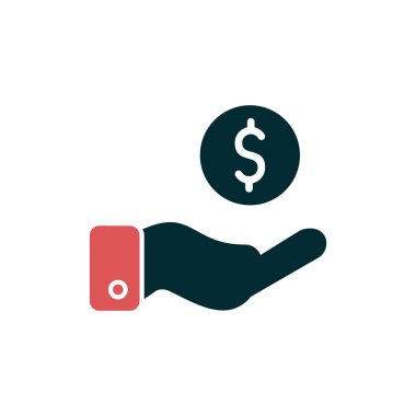 El ve dolar. Web simgesi basit illüstrasyon