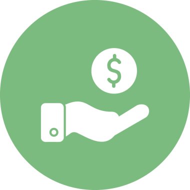 El ve dolar. Web simgesi basit illüstrasyon