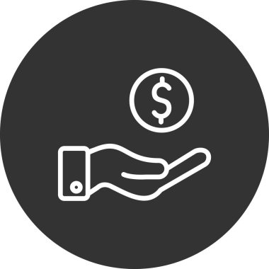 El ve dolar ikon vektör illüstrasyonu