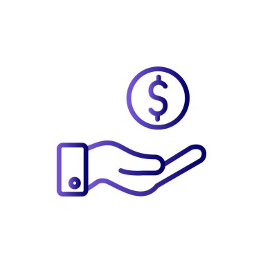 El ve dolar ikon vektör illüstrasyonu