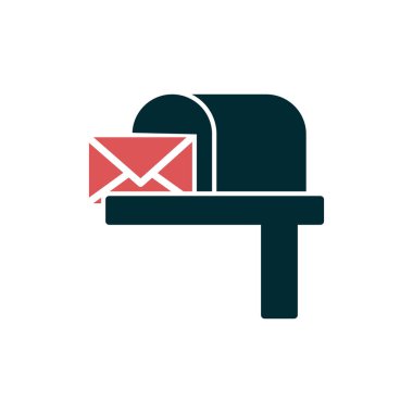 Posta kutusu. Web simgesi basit tasarım 