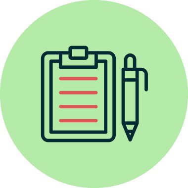 Not defteri simgesi, basit vektör çizim