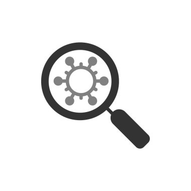 Büyüteç simgesi beyaz arkaplanda izole edilmiş. arama optimizasyon sembolü. Simgeleri daire düğmelerine ayır. vektör illüstrasyonu