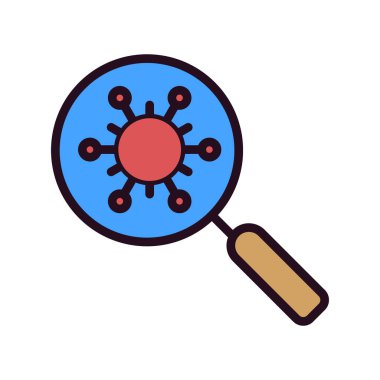 Virüs, bakteri, enfeksiyon, bilim, laboratuvar, koruma, arama, araştırma, vektör illüstrasyonu