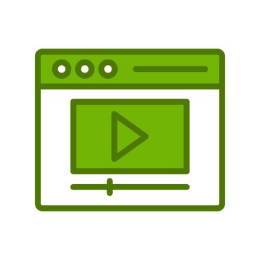 Video oynatıcı simge vektörü. İnce çizgi işareti. izole edilmiş sınır sembolü çizimi