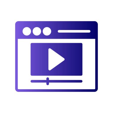 Video oynatıcı simge vektörü. İnce çizgi işareti. izole edilmiş sınır sembolü çizimi