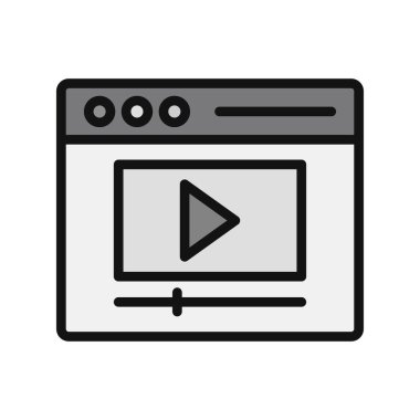 Video oynatıcı ikon vektör illüstrasyonu