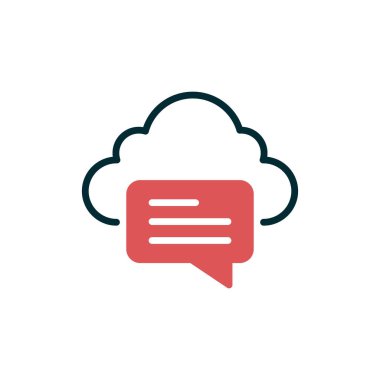 Beyaz arkaplanda izole edilmiş bulut hesaplama simgesi vektörü, ana hatlarda şeffaf işaret, çizgi ve vuruş ögeleri sohbet