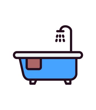 Küvet ikonu vektör illüstrasyonu