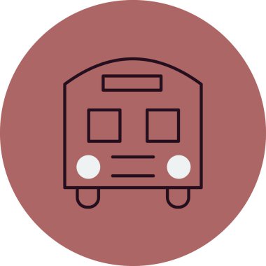 Bir okul servisi simgesinin vektör illüstrasyonu