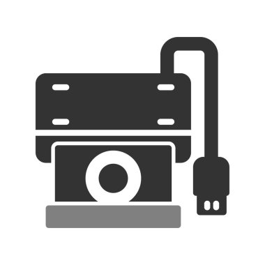 Web ve mobil uygulama tasarımınız için beyaz arkaplanda izole edilmiş kamera simgesi vektörü, video logosu kavramı