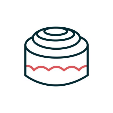 Kek ikonu vektörü. İnce çizgi işareti. izole edilmiş sınır sembolü çizimi