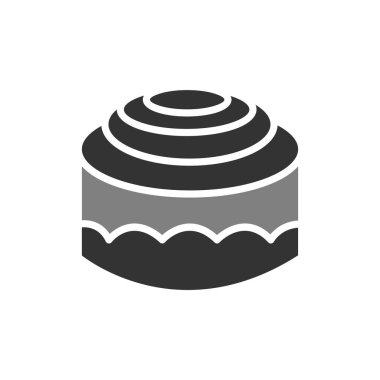 Kek simgesi vektörü web ve mobil uygulama tasarımınız için beyaz arkaplanda izole edildi, kek logosu kavramı