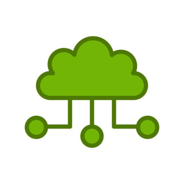 Bulut hesaplama simgesi vektör illüstrasyonu