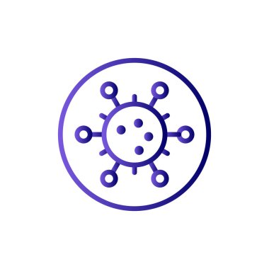 Virüs ikon vektörü. İnce çizgi işareti. izole edilmiş sınır sembolü çizimi