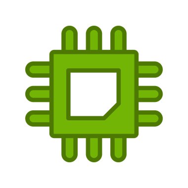 işlemci simge vektör çizim