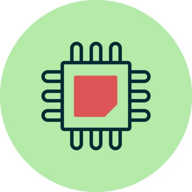 Çip simgesinin vektör illüstrasyonu