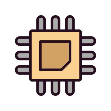 işlemci vektör çizgisi simgesi