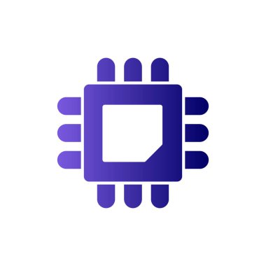 Cpu vektör simgesi. Düz çizim. 10 saniye.