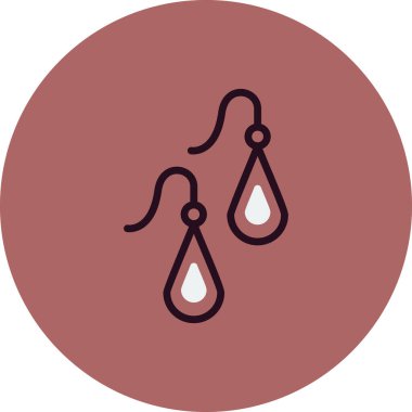 Küpe vektör çizgisi simgesi tasarımı