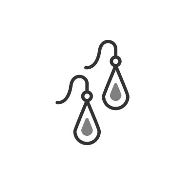 Küpe vektör çizgisi simgesi tasarımı