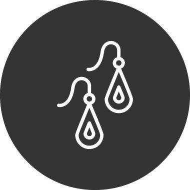 Küpe vektör çizgisi simgesi tasarımı