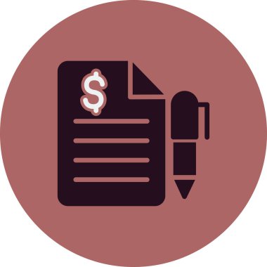 Finansal sözleşme simgesinin vektör illüstrasyonu