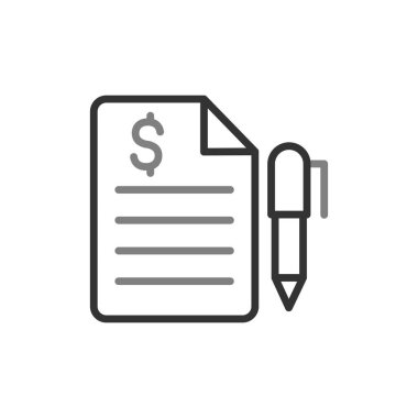 Finansal sözleşme simgesinin vektör illüstrasyonu