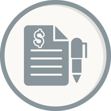 Finansal sözleşme simgesinin vektör illüstrasyonu