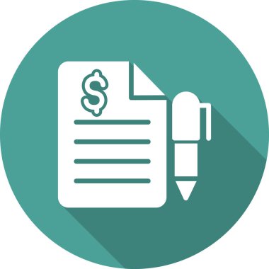 Finansal sözleşme simgesinin vektör illüstrasyonu