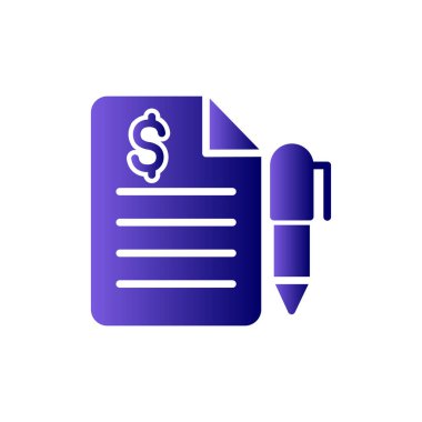 Finansal sözleşme simgesinin vektör illüstrasyonu