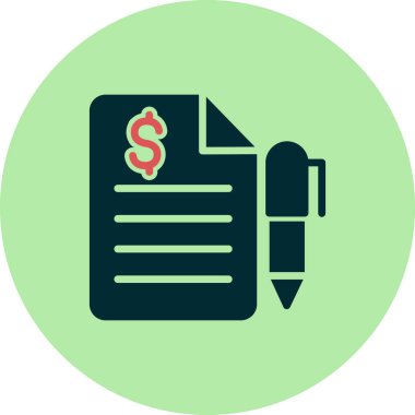 Finansal sözleşme simgesinin vektör illüstrasyonu