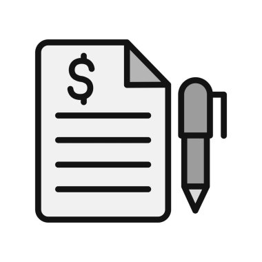 Finansal sözleşme simgesinin vektör illüstrasyonu