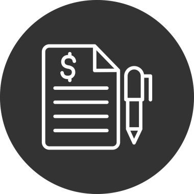 Finansal sözleşme simgesinin vektör illüstrasyonu