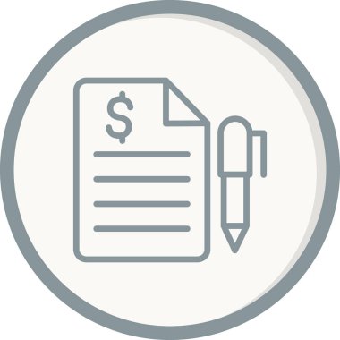 Finansal sözleşme simgesinin vektör illüstrasyonu