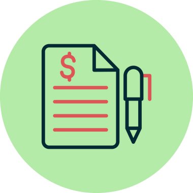 Finansal sözleşme simgesinin vektör illüstrasyonu