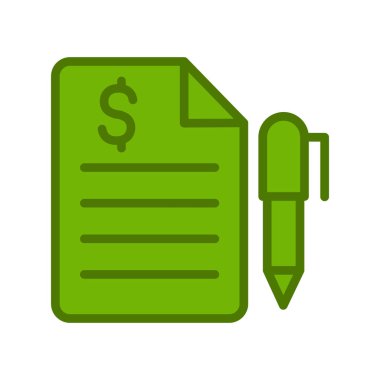 Finansal sözleşme simgesinin vektör illüstrasyonu