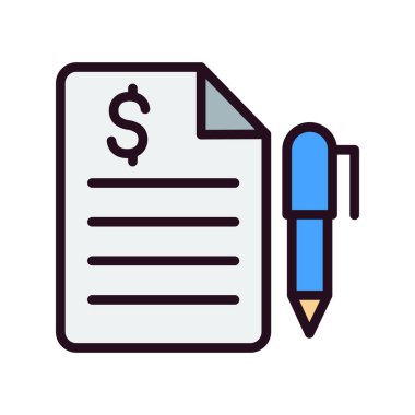 Finansal sözleşme simgesinin vektör illüstrasyonu