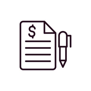 Finansal sözleşme simgesinin vektör illüstrasyonu